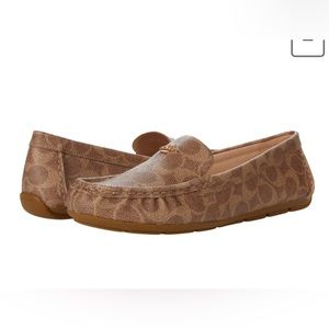 Coach Marley driver loafers size 7.5 tan brown PVC slip on monogram